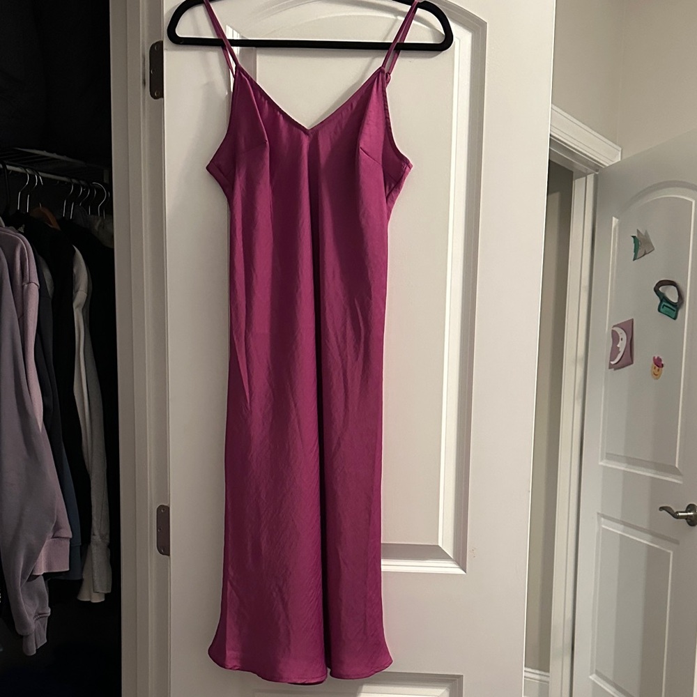Magenta Satin Dress